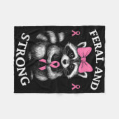 Brustkrebs-Bewusstsein Raccoon Feral und stark Fleecedecke (Vorderseite (Horizontal))