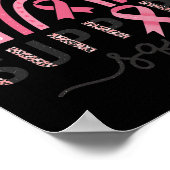 Brustkrebs-Bewusstsein Rainbow Rosa Leopard Poster (Ecke)