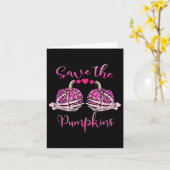 Brustkrebs-Bewusstsein Rette Ihre Pumpkins Hallowa Karte (Gelbe Blume)