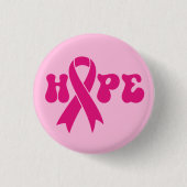 Brustkrebs-Bewusstsein Ribbon-Hoffnung Button (Vorderseite)
