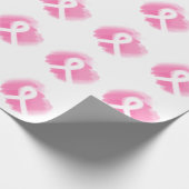 Brustkrebs-Bewusstsein Ribbon Wasserfarbe  Geschenkpapier (Ecke)