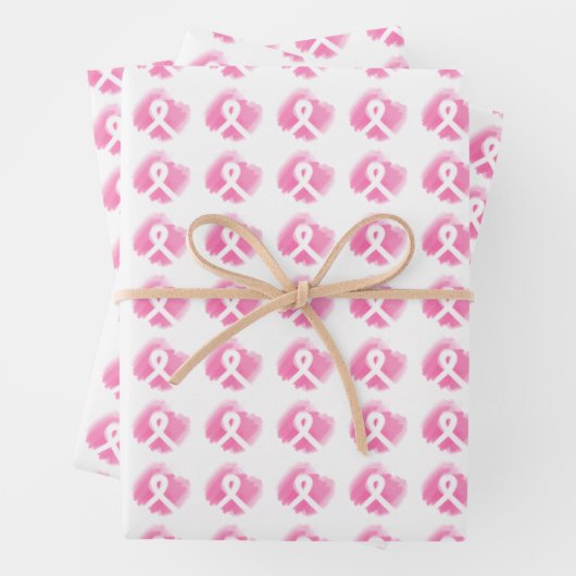 Brustkrebs-Bewusstsein Ribbon Wasserfarbe Geschenkpapier Set (Beispiel)