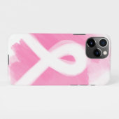 Brustkrebs-Bewusstsein Ribbon Wasserfarbe iPhone Hülle (Rückseite (Horizontal))