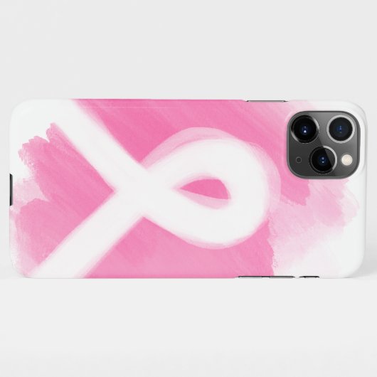 Brustkrebs-Bewusstsein Ribbon Wasserfarbe iPhone Hülle (Rückseite (Horizontal))