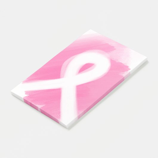 Brustkrebs-Bewusstsein Ribbon Wasserfarbe Post-it Klebezettel (angewinkelt)