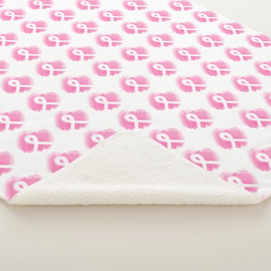 Brustkrebs-Bewusstsein Ribbon Wasserfarbe Sherpadecke (3/4)