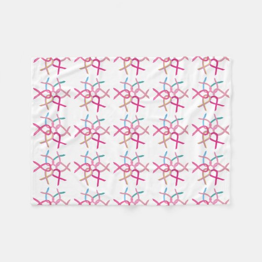 Brustkrebs Bewusstsein Ribbons Chemo Blanket Fleecedecke (Vorderseite (Horizontal))