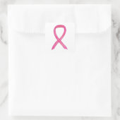 Brustkrebs-Bewusstsein rosa Band-Aufkleber Quadratischer Aufkleber (Tasche)