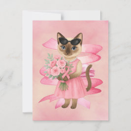 Brustkrebs-Bewusstsein Rosa Band Blumenthema Postkarte