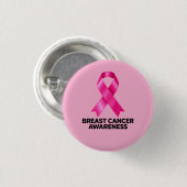Brustkrebs-Bewusstsein Rosa Band Button (Vorne & Hinten)