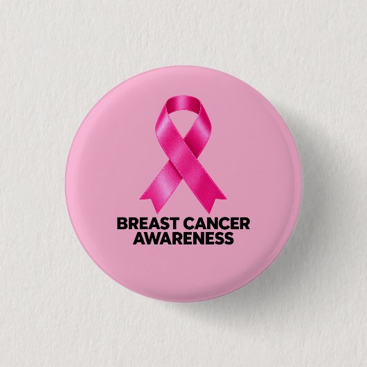 Brustkrebs-Bewusstsein Rosa Band Button (Vorderseite)