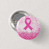 Brustkrebs-Bewusstsein Rosa Band Button (Vorne & Hinten)
