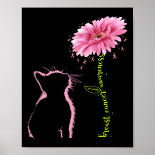 Brustkrebs-Bewusstsein Rosa Band Daisy Blume C Poster