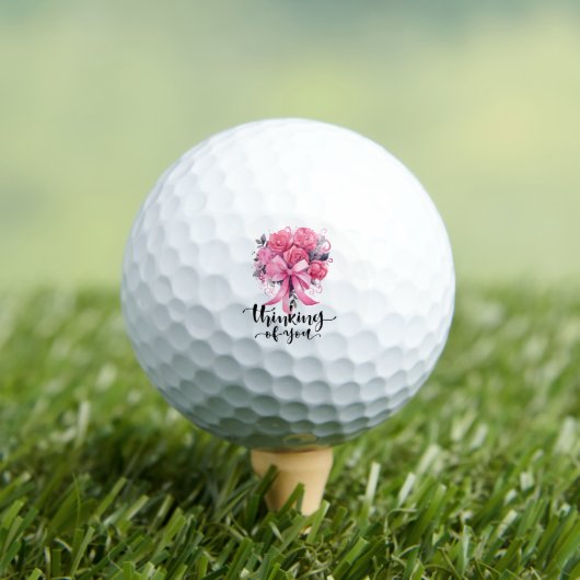 Brustkrebs Bewusstsein Rosa Band Denken Golfball (Insitu T-Shirt)