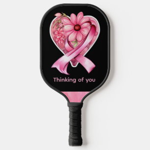 Brustkrebs Bewusstsein Rosa Band Denken Pickleball Schläger