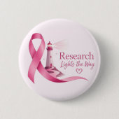 Brustkrebs-Bewusstsein Rosa Band Forschung Button (Vorderseite)