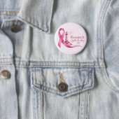 Brustkrebs-Bewusstsein Rosa Band Forschung Button (Beispiel)