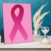 Brustkrebs-Bewusstsein rosa Band Fotoplatte (Seite)