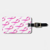 Brustkrebs-Bewusstsein, rosa Band Gepäckanhänger (Vorderseite horizontal)