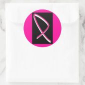 Brustkrebs-Bewusstsein Rosa Band I Runder Aufkleber (Tasche)