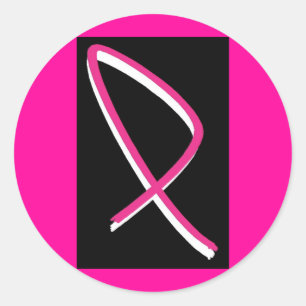 Brustkrebs-Bewusstsein Rosa Band I Runder Aufkleber