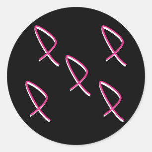 Brustkrebs-Bewusstsein Rosa Band II Runder Aufkleber