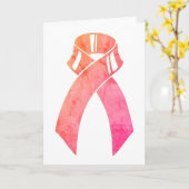 Brustkrebs-Bewusstsein rosa Band Karte (Gelbe Blume)