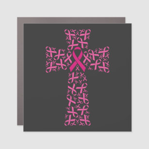 Brustkrebs-Bewusstsein rosa Band-Kreuz  Auto Magnet