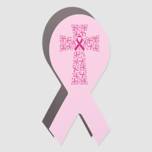 Brustkrebs-Bewusstsein rosa Band-Kreuz Auto Magnet