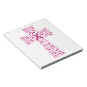 Brustkrebs-Bewusstsein rosa Band-Kreuz Notizblock (angewinkelt)