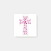 Brustkrebs-Bewusstsein rosa Band-Kreuz  Post-it Klebezettel (Vorderseite)