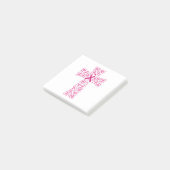 Brustkrebs-Bewusstsein rosa Band-Kreuz  Post-it Klebezettel (angewinkelt)