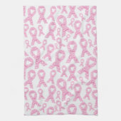 Brustkrebs-Bewusstsein rosa Band mit positivem Erg Geschirrtuch (Vertikal)