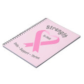 Brustkrebs-Bewusstsein Rosa Band Notizblock (Linke Seite)