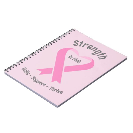 Brustkrebs-Bewusstsein Rosa Band Notizblock (Linke Seite)
