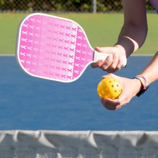 Brustkrebs-Bewusstsein Rosa Band Pickleball Schläger (InSitu)