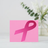 Brustkrebs-Bewusstsein rosa Band Postkarte (Stehend Vorderseite)