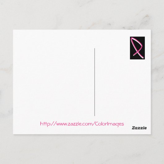 Brustkrebs-Bewusstsein Rosa Band Postkarte (Rückseite)