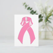 Brustkrebs-Bewusstsein rosa Band Postkarte (Stehend Vorderseite)