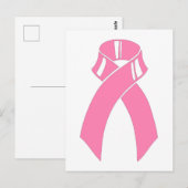 Brustkrebs-Bewusstsein rosa Band Postkarte (Vorne/Hinten)