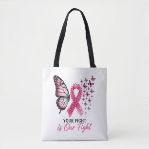 Brustkrebs-Bewusstsein Rosa Band Schmetterling Tasche