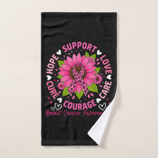 Brustkrebs-Bewusstsein Rosa Band Sonnenblume Hoffn Handtuch