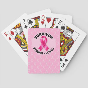 Brustkrebs-Bewusstsein Rosa Band Spielkarten