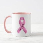 Brustkrebs-Bewusstsein Rosa Band Tasse (Links)
