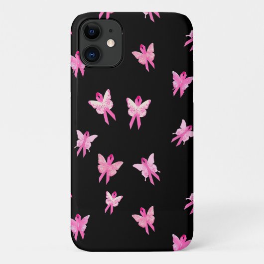 Brustkrebs-Bewusstsein rosa Bandschmetterling Case-Mate iPhone Hülle (Rückseite)