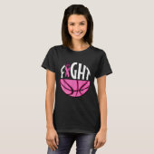 Brustkrebs-Bewusstsein Rosa Basketball Tee (Vorne ganz)