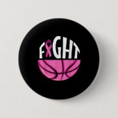Brustkrebs-Bewusstsein Rosa Basketball Tee Button (Vorderseite)