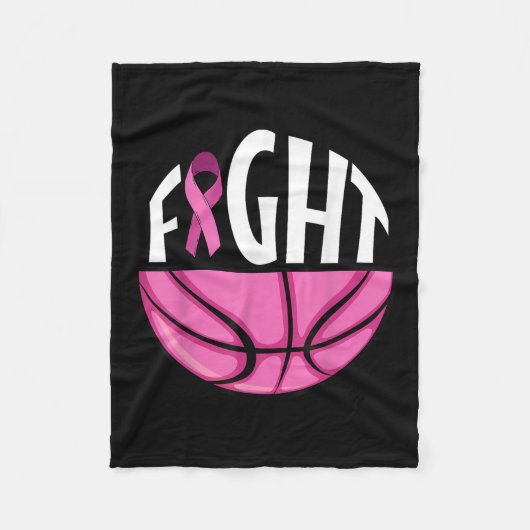 Brustkrebs-Bewusstsein Rosa Basketball Tee Fleecedecke (Vorderseite)