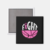 Brustkrebs-Bewusstsein Rosa Basketball Tee Magnet (Vorderseite/Rückseite)