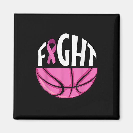 Brustkrebs-Bewusstsein Rosa Basketball Tee Magnet (Vorne)